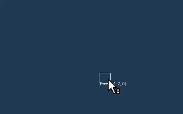 Coordinate Brush使用中のUnityエディタ画面。マウス位置に座標が表示されている。