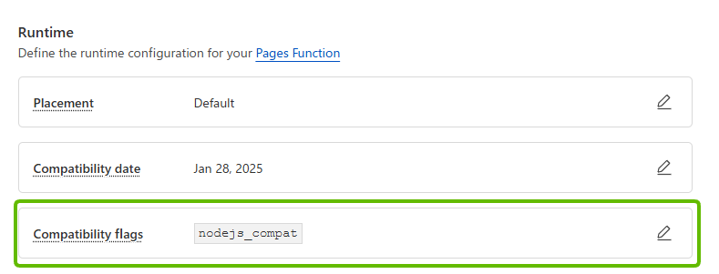 互換性フラグにnodejs_compatを設定